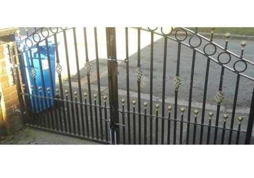 KH Fabrications black metal front gates